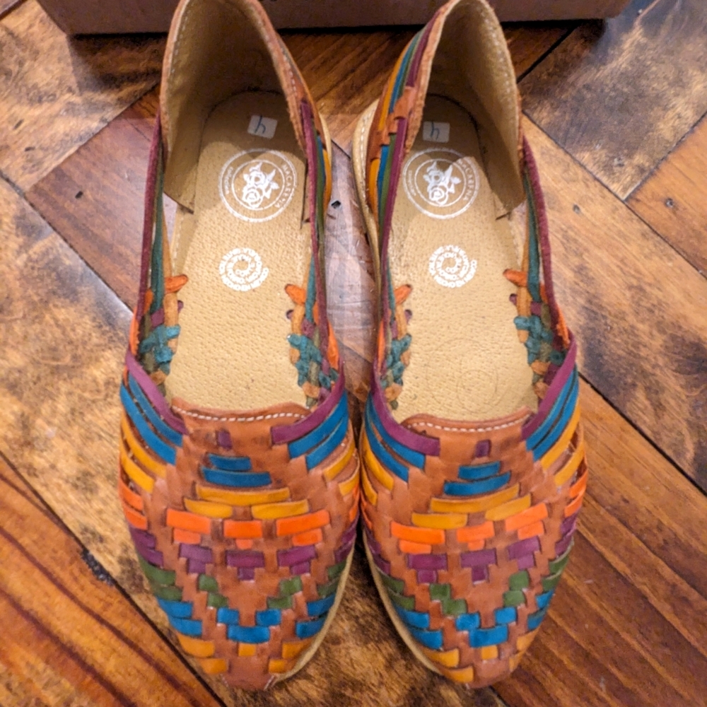 Macerena Collection Huarache~ Boho- Hippie ~ Mexican Colorful Leather Sandal - Picture 2 of 7